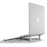 YINO Foldable Laptop Cooling Stand, Portable Folding PC Cooler Adjustable Stand Ergonomic Aluminium X-Stand Bed Sofa Folding Elevator Stand for Computer Macbook Notebook Pad (Silver)