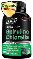 Chlorella Spirulina Powder Capsules Organic - 3000 mg of Purest Non-Irradiated Blue Green Algae - Best Raw Vegan Protein Green Superfood Broken Cell Wall – Made in USA