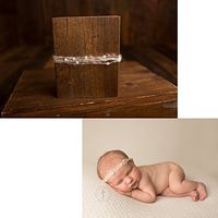 Ivory Mohair Tieback Headband, photography prop, Newborn, Toddler, Child, Adult (Floating Pearls)