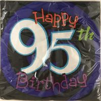 Happy 95th Birthday Paper Napkins, 16 Count, 3PLY