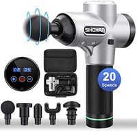 Massage Gun, Handheld Deep Tissue Percussion Muscle Massager for Pain Relief, Rechargeable Cordless Portable Percussion Massage Device with 5 Massage Heads