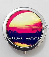 BlackKey Hakuna Matata On Sunset 3-Compartment Decorative Pocket Gift Box Case Organizer for Pill, Color 1 -1289