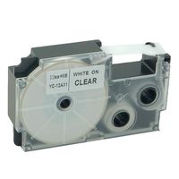 QPMY 1 Pack Compatible for Casio EZ-Label Tape 12mm x 8m 0.5" x 26' Label (White on Clear XR-12AXS)