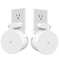 Google WiFi Wall Mount Outlet Bracket Hanger Holder Case Stand for Google Router and Beacons System, Space Saving Accessories Without Messy Wires or Screws (GWF002), 2 Pack, White by WALI