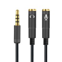 Etbotu Converter Adapter Headphone Mic Audio Splitter 2 in 1 Cable Male to Dual Female,3.5mm