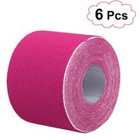 ULTNICE Therapy Tape Self Adhesive Support Tape Physio Therapeutic Aid for Knees Shoulders Muscle Support 500 x 2.5cm 6pcs (Pink)