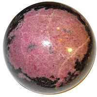 Rhodonite Ball 52 Pink Black Crystal Sphere Self Estreem Acceptance Energy Stone 3"