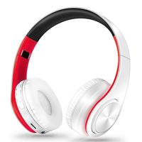 FARVOICE Bluetooth Headphones On Ear Stereo Wireless Headset Wireless Headphone Headset with Microphone for PC/Cell Phones/TV (Red-White)