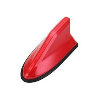 Aland-Fashion Waterproof Shark Fin Antenna Auto Car Roof Strong Signal Radio Aerials - Red