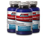 PURE GARCINIA CAMBOGIA PREMIUM EXTRACT 1300 - Boost metabolism for women - 3 Bottles 180 Capsules