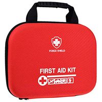 First Aid Kit by Force Shield – Essential First Aid Supplies for Office, School, Home Use, Travel, Car – FDA-Approved – Water Resistant Case – Bonus First Aid eBook Guide