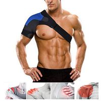 Rotator Cuff Support, Shoulder Brace for Injury Prevention, Dislocated AC Joint, Frozen Shoulder Pain, Sprain, Soreness- Shoulder Compression Wrap Strap Band by ZSZBACE (Blue, Right)