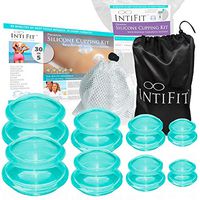 Cupping Therapy Sets Massage Cups - Inti Fit Silicone Vacuum Suction Cupping Cups for Professional Studio and Home - Deep Tissue Muscle Joint Pain Cellulite & More (Aqua Blue,8)