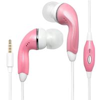 NEM Universal Wired in Ear Earphones HD Bass Stereo Sound Headphones with Microphone, Noise Isolating Handsfree Earbuds Support Cable Control for iPhone iPod iPad Samsung Galaxy Laptop (Light Pink)