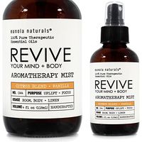 Revive- The Mind + Body, Citrus + Vanilla Spray, Citrus Clean Air, Focus + Energy Boost, Citrus Essential Oil, Citrus Aromatherapy Air Freshener, Orange Essential Oil, 4oz Glass, eunoia naturals