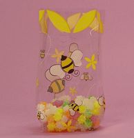 Bumblebee Printed Cello Goodie Bags - 20 Pack - 7.5in. x 3.5in. x 2in. by Generic