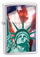 Zippo Brushed Chrome Statue of Liberty Lighter