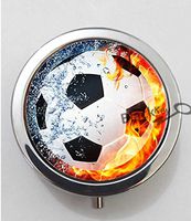BlackKey Soccer Ball Theme 3-Compartment Decorative Pocket Gift Box Case Organizer for Pill, Color 1 -489