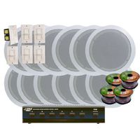 KTHSP126 - 6 Room In-Ceiling 6'' Home Speaker System w/6 Volume Controls Knob & Selector