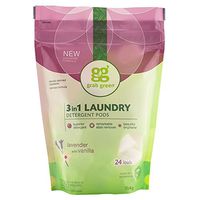 Grab Green Natural 3 in 1 Laundry Detergent Pods, Lavender + Vanilla-With Essential Oils, 24 Loads, Organic Enzyme-Powered, Plant & Mineral-Based, 13.5 Ounce