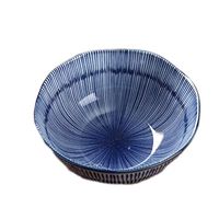 AXZHYX Bowl Kitchenware Ceramic Tableware Bowl Home Rice Bowl Underglaze Color Wave Ceramic Bowl Hotel Tableware Home Noodles Boiled Fish Soup Bowl (Color : L)