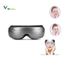 Eye Massager Winnes Electric Portable Eye Massager with Air Pressure Heat Digital Mask Machine Intelligent Air Pressure Vibration Massage for Eye Relief (Gray)