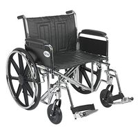 Drive Sentra EC Heavy Duty Wheelchair, Detachable Full Arms, Swing Away Footrests, 24" Seat, Model - STD24ECDFA-SF