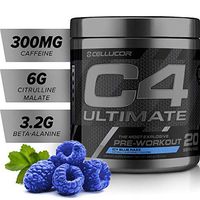 C4 Ultimate Pre Workout Powder ICY Blue Razz | Sugar Free Preworkout Energy Supplement for Men & Women | 300mg Caffeine + Beta Alanine + Creatine | 20 Servings