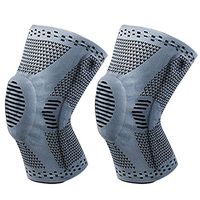 Shineweb 1 Pair Sport Football Basketball Elastic Knee Support Brace Guard Sleeve Pad Black+Grey XL