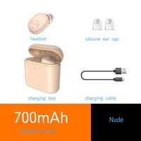 Bluetooth Headphone, HONTECH Wireless Earbuds 8 Hours Playtime Mini Earphones HD Microphone Bluetooth Headsets with Fast Charging Case 1pcs (Nude, 700mAh)