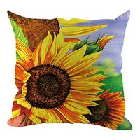 Kuhxz Trendy Sunflower Short Plush Pillowcase Sofa Cushion Set Home Decor for Healthier Life 18"x18"/45cmx45cm