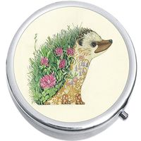 Hedgehog Flowers Medicine Vitamin Compact Pill Box