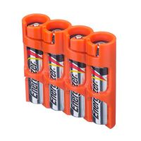 Storacell by Powerpax SlimLine AAA Battery Caddy, Orange, Holds 4 Batteries
