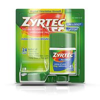 Zyrtec 24 Hour Allergy Relief Tablets, Antihistamine Allergy Medicine with 10 mg Cetirizine HCl, 45 ct (Pack of 3)