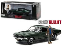 1968 Ford Mustang GT Fastback Green Steve McQueen "Bullitt" Movie (1968) with Steve McQueen Figure 1/43 Diecast Model Car by GreenLight 86433