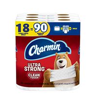 Charmin Ultra Strong Clean Touch Toilet Paper, 18 Family Mega Rolls = 90 Regular Rolls
