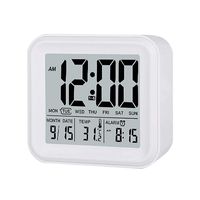 Digital Nightlight Alarm Clock, Bulit-in Light Sensor, MythGeek Digital Alarm Clock Large Display Time/Date/Alarm/Snooze/Temperature, 3 Weekday Alarm Setting (White)
