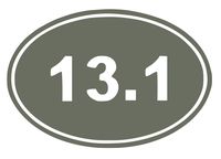 UR Impressions Gry 13.1 Dual Oval Half Marathon Decal Vinyl Sticker Graphics for Cars Trucks SUV Vans Walls Windows Laptop|Gray|5.5 X 3.6 inch|URI037-G
