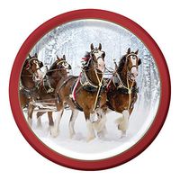 Creative Converting Budweiser 8 Count Paper Dinner Plates, 8.75", Budweiser Clydesdale Pattern