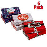 Christmas Gift Card Holder, Die Cut Fancy Holiday Design with Santa, Snowman and Snowflakes, Other uses Include Small Presents, Candy, trinkets and Other Small Items, 2 of Each Print,Set of 6