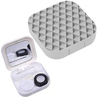 Portable Contact Lens Case Box Travel Kit Mirror + Bottle + Tweezers Container Holder [ Geometric Trianglefashion Graphic ]