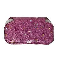 Glitter Horizontal Insulin Pump Carrying Case with Swivel Belt Clip. Size: V3 (L3.80" X W2.15" X D0.80") (Pink)
