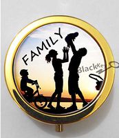 BlackKey Family Beautiful Inspirational Word 3-Compartment Decorative Pocket Gift Box Case Organizer for Pill, Color 2 -1723