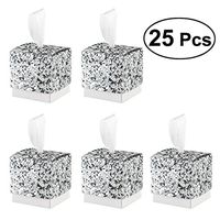 OULII 25Pcs Sparkle Candy Box DIY Paper Wedding Favor Box Bridal Shower Baby Birthday Party Candy Sugar Gift Boxes (Silver)