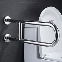 He Xiang Firm Bathroom stainless steel handrails elderly toilet seat support handrails anti-slip U handles (Color : A)