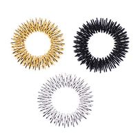 Heallily Acupressure Rings 6pcs Finger Massage Ring Medicine Massage Ring Acupuncture for Kids Teens Adults (Gold/Silver/Black)
