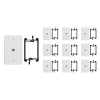 Buyer's Point 1 Port Cat6 Wall Plate, Female-Female White with Single Gang Low Voltage Mounting Bracket Device (10, 1 Port)