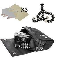 Mini Metric DSLR Camera Case (Black) with x3 Screen Protector and 6 inch Tripod for Sony Cyber Shot DSC H300 H400 H200 HX10 HX30 HX400 HX200V