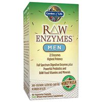 Garden of Life Vegetarian Digestive Supplement for Men - Raw Enzymes for Digestion, Bloating, Gas, and IBS, 90 Capsules