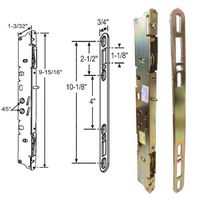 Multi-Point Mortise Lock and Keeper, 9-7/8-Inch, 45 Deg. Keyway
